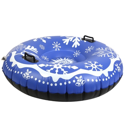 47in inflatable snow tube heavy duty 0.6mm thickness winter sled with dual handles for kids adult 374lbs load bearing