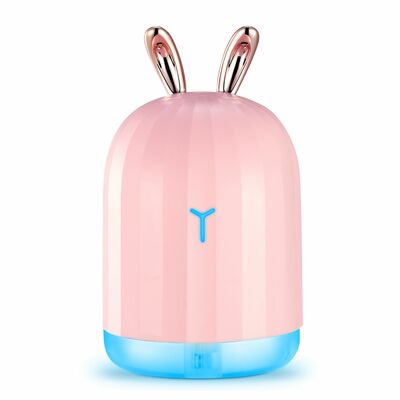 220ml Cool Mist Humidifier with 7 Color Breathing Lights - Auto Off - Office, Home, Yoga-Pink