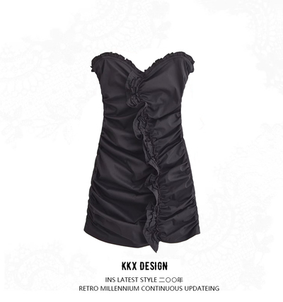 Elegant Pleated Mini Tube Dress