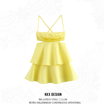 Fashionable layered embellished slip dress - Thumbnail 2