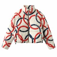 Five Rings Print Stand Collar Jacket - Thumbnail 2