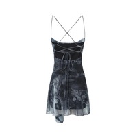 Sexy back cross strap hollow halter dress - Thumbnail 1