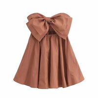 Sexy bow-decorated halter-back dress - Thumbnail 2