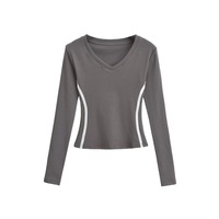 Wear a side striped bottoming shirt top - Thumbnail 2