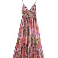 Fashionable Temperament Printed Backless Lace-up Suspender Dress - Thumbnail 1