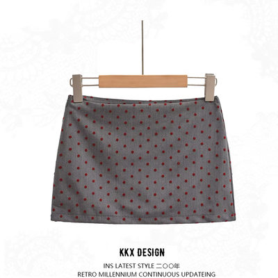 Retro polka dot anti-exposure skirt
