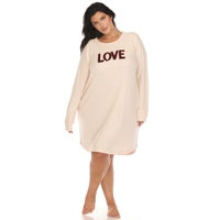 White Mark Women's Long Sleeve Sleepshirt - Thumbnail 2