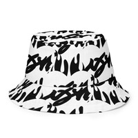 Nyvi Love Black and White Bucket Hat - Thumbnail 5