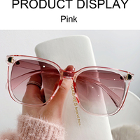  Vintage Square Sun Glasses Female Big Frame Gradient Shades Sunglasses - Thumbnail 2
