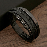  New Style Men's Leather Bracelet Hand-woven Multi-layer Combination Accessory Fashion Man Jewelry - Thumbnail 2