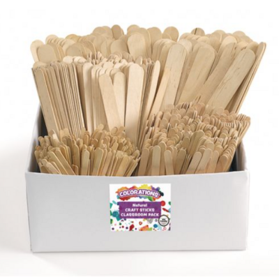 Colorations® Natural Craft Stick Classroom Pack - 1,200 Pieces