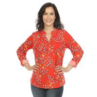 White Mark Women's Paisley Button Front Tunic Top - Thumbnail 3