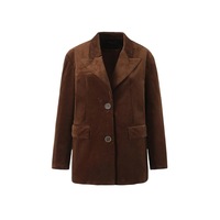 Casual loose retro brown cardigan suit - Thumbnail 2