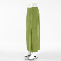 Avocado Green Suede Skirt - Thumbnail 3