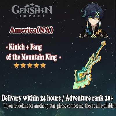 Na delivery within 24 hours. | kinich + fang of the mountain king | ar20 | genshin impact |