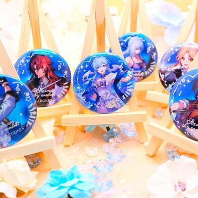 Honkai: star rail - concert version - pinback button badges - sparkly / ultra high quality