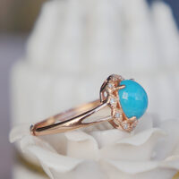 American Arizona Sleeping Beauty Turquoise Ring 925 Sterling Silver Ring Gift for Birthday Anniversary US size 7 - Thumbnail 4