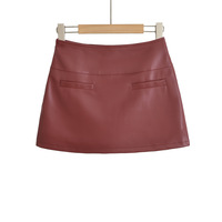 Thickened brushed hot girl anti-exposure PU leather skirt - Thumbnail 2