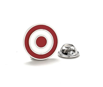Bullseye Lapel Pin Red and White Target Enamel Pin Lanyard Pin Tie Tack 3D Design Silver Trim