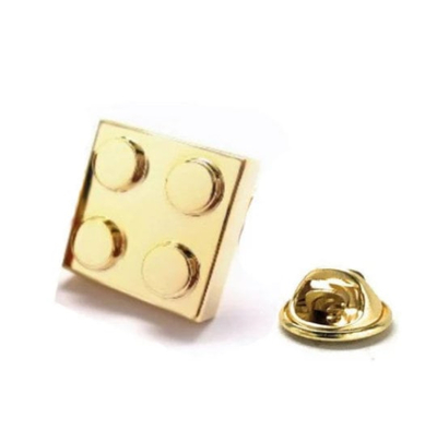 Gold Building Block Lapel Pin Block King Brick Enamel Pin