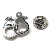 Handcuffs Lapel Pin Police Officer Gift Detective Gift Law Enforcement Tie Pin Backpack Pin Tie Tack Retirement - Thumbnail 3