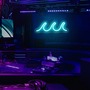 1pc The Wave Vibrant LED Neon Light Sign - Acrylic Backed, USB Powered with Dimmable Switch -4