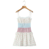 Design lace patchwork suspender dress - Thumbnail 4