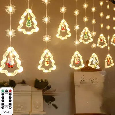 Christmas Lights, Tree Lights LED Christmas Decorations Indoor, Battery Operated Christmas Window Lights 9.84 ft