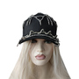Rock Black Studded Cap with Zipper - Chain Cap - Gothic Baseball Cap - Edgy Streetwear - Trucker Cap - Punk Style Hat-2