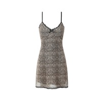 Low-cut V-neck personality nightclub sexy hot girl lace edge snake pattern suspender dress - Thumbnail 2