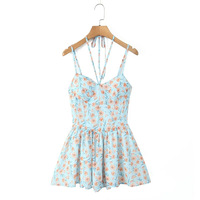 Halter neck dress with pleated puffy mini panty skirt - Thumbnail 4