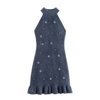 Fashionable and elegant beaded halter neck dress - Thumbnail 2