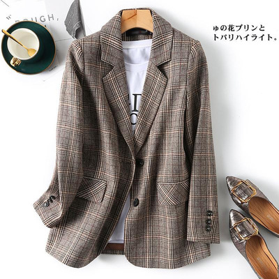 Autumn single breasted elegant ladies suit coat