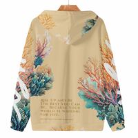 Adult Unisex Coral Biege Hoodie.  - Thumbnail 2