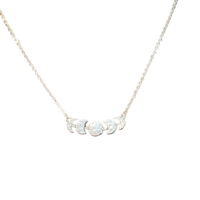 Adjustable moon phases necklace for layering
