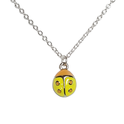 Dainty yellow ladybug necklace