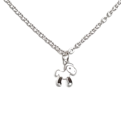 Children's dainty toy horse necklace