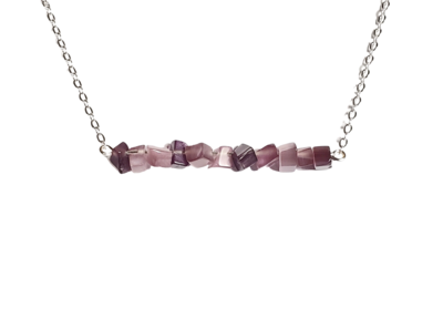 Purple Glass Chip Necklace