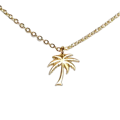 Dainty palm tree necklace for layering