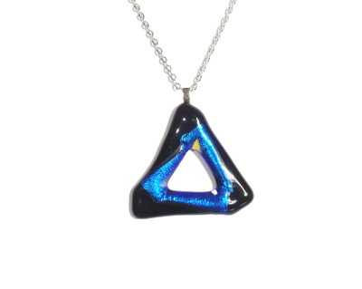 Blue Dichroic Triangle Necklace