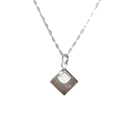Sterling silver diamond shaped dainty necklace
