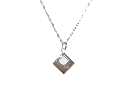 Sterling Silver Diamond Shaped Dainty Necklace
