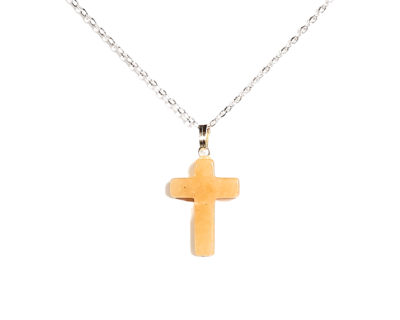 Orange Aventurine Cross Necklace
