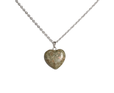 Unakite Heart Necklace