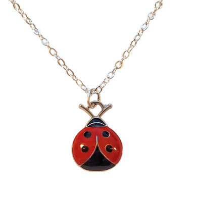 Dainty ladybug layering necklace