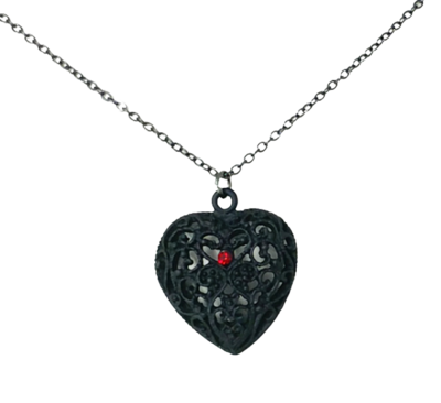 Spark of Love Filigree Heart Pendant Necklace