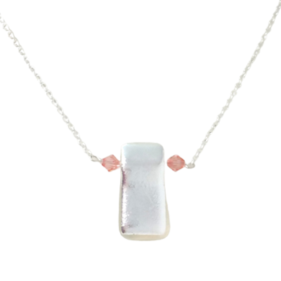 Children's dichroic glass and swarovski crystal necklace