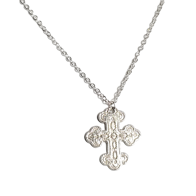 Ornate cross pendant necklace