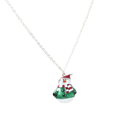Christmas Snowman Pendant Necklace