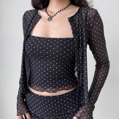 Black polka dot cardigan